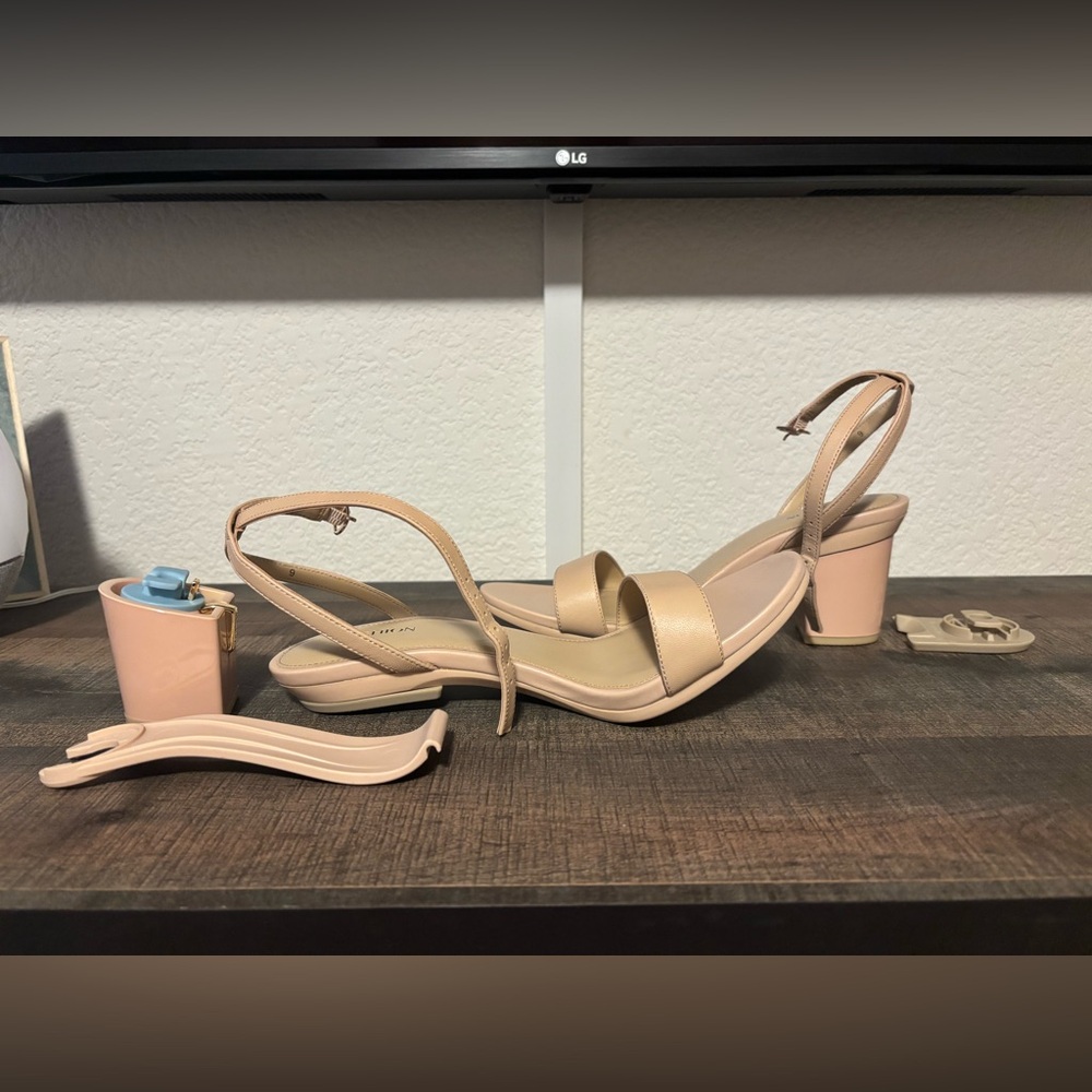 Nude Convertible Heels - Pashion Brenna, Sand Leather with 3 inch Block Heel Kit - Picture 5 of 8